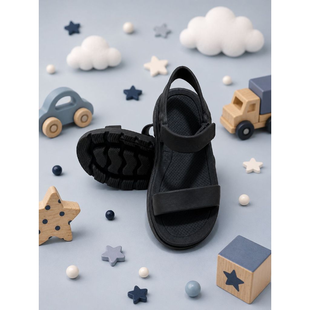 Sandalia Papete Lisa Infantil Menina e Menino Confortavel Leve Antiderrapante Chinelo com Velcro