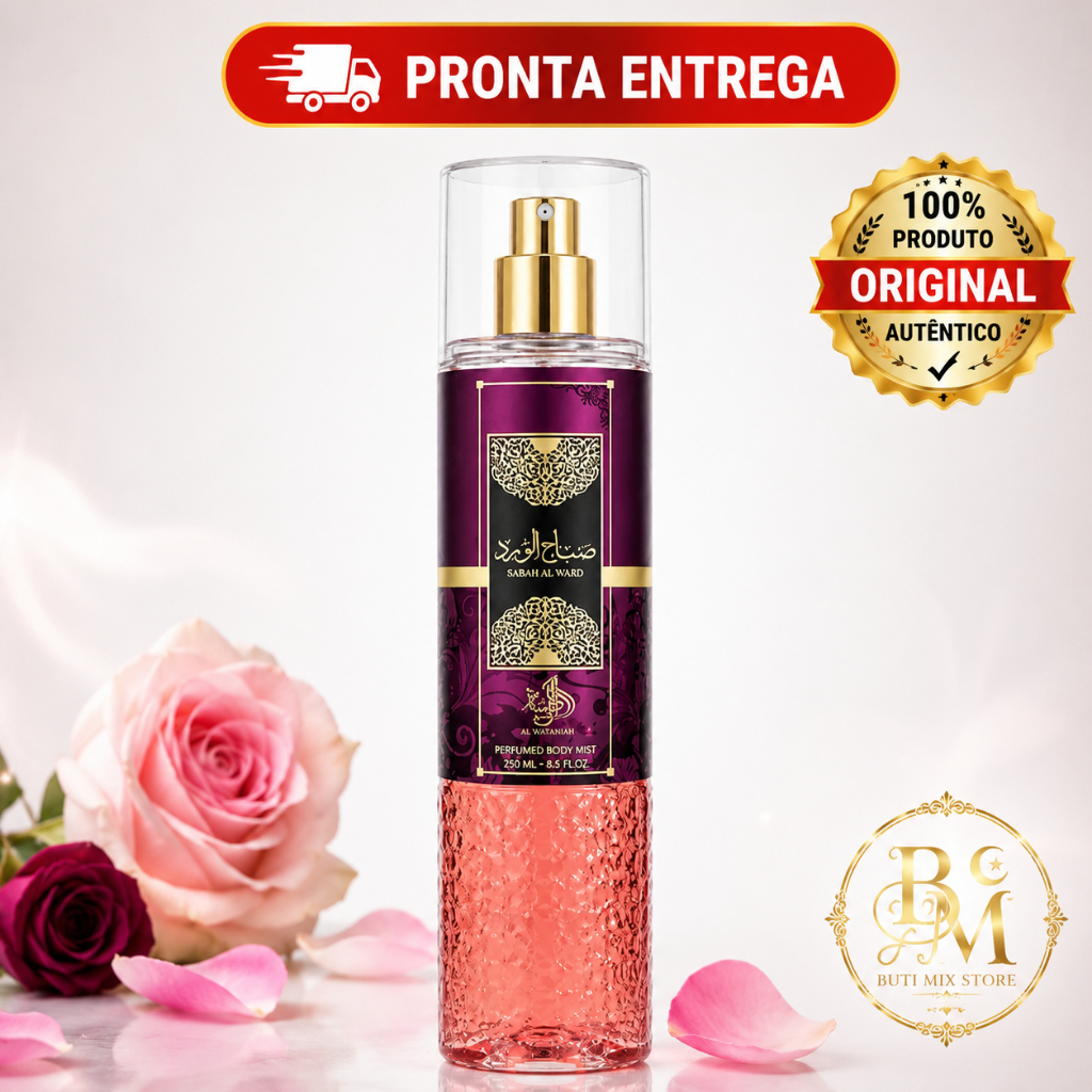 Body Splash Árabe Sabah Al Ward Body Mist 250ml Original