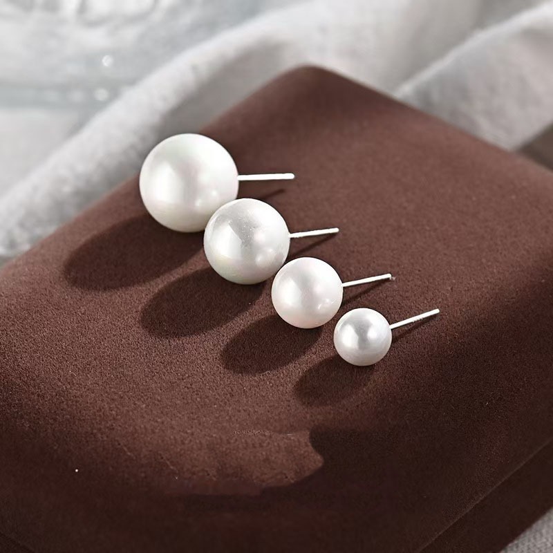 pregos de pérola 50-250pçs Brincos Perola 6mm/8mm/10mm+tarracha De Silicone Atacado presente de dia das mães
