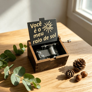Caixa De Música Madeira Manivela Você É Meu Raio De Sol Presente Amor Namorados Aniversário Família Souvenir