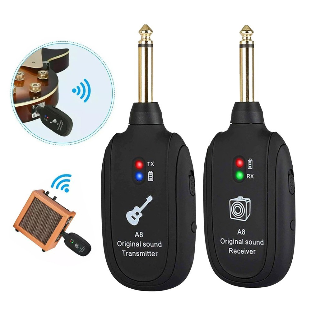Transmissor E Receptor P10 Sem Fio UHF A8 Para Guitarra, Baixo E Outros Instrumentos