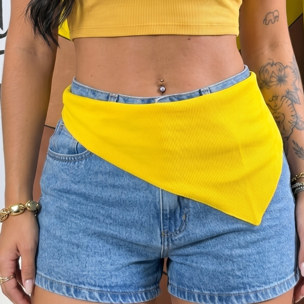 Lenço Bandana de Ribana Amarrar Na Cintura Copa Do Brasil Tendência Blogueira