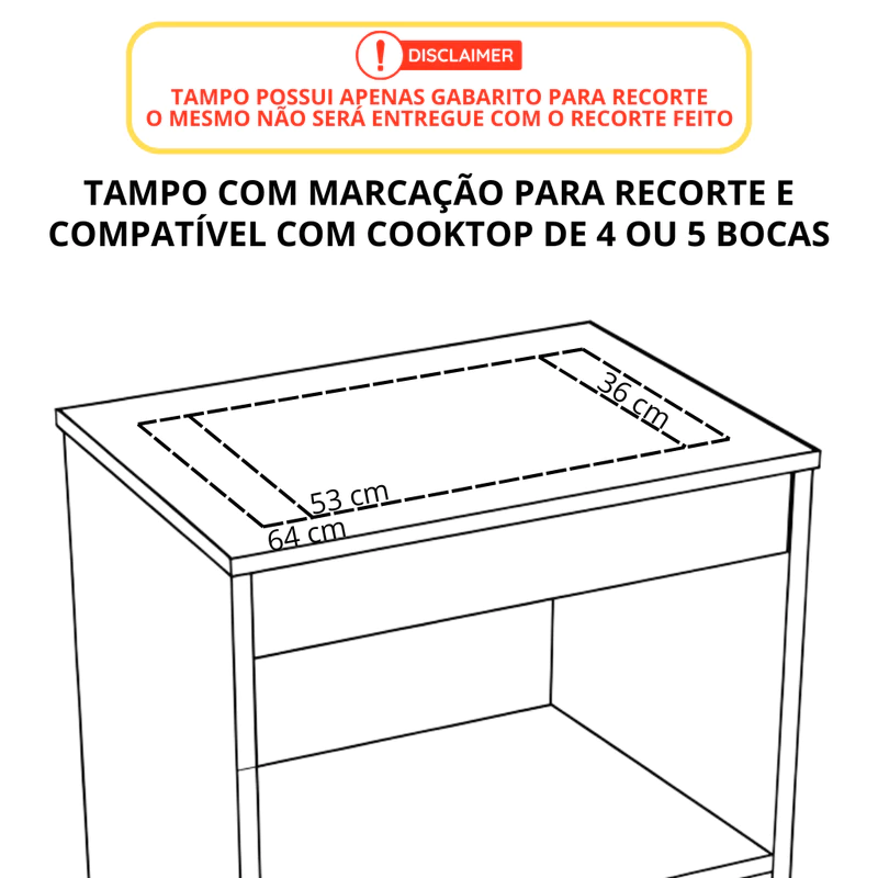 Balcão para Cooktop 4 ou 5 Bocas — foto 10