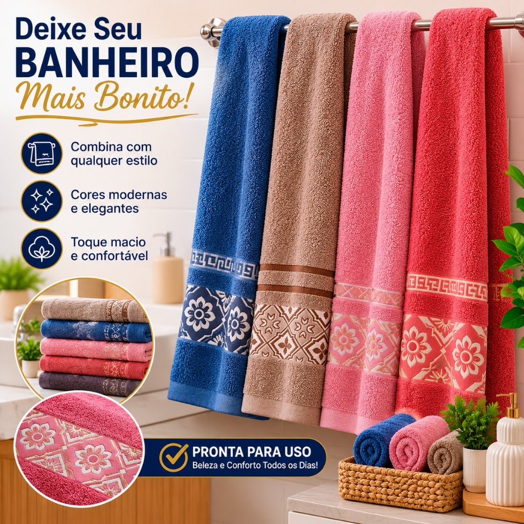 JOGO DE TOALHAS DE BANHO KIT 2 UNIDADES 100% ALGODÃO SECAGEM RÁPIDA QUALIDADE PREMIUM ENVIO IMEDIATO