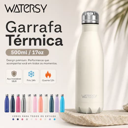WATERSY Garrafa térmica em aço inoxidável 304 500ml Academia Garrafa térmica Copo de água Aço Inox Garrafa Portátil