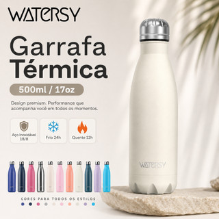WATERSY Garrafa térmica em aço inoxidável 304 500ml Academia Garrafa térmica Copo de água…