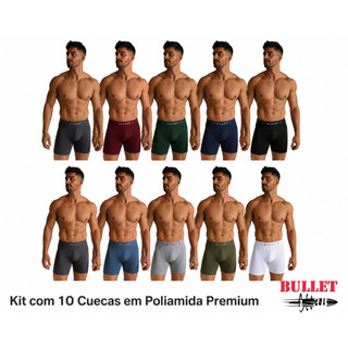 Kit 10 Cuecas Masculinas poliamida premium Bullet Conforto,qualidade e praticidade para o dia a dia! O Kit com 10 Cuecas