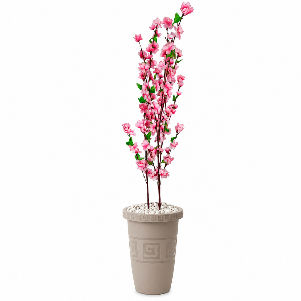 Planta Artificial Cerejeira Rosa com Vaso Grande Decorativo Enfeite Casa Sala Escritório