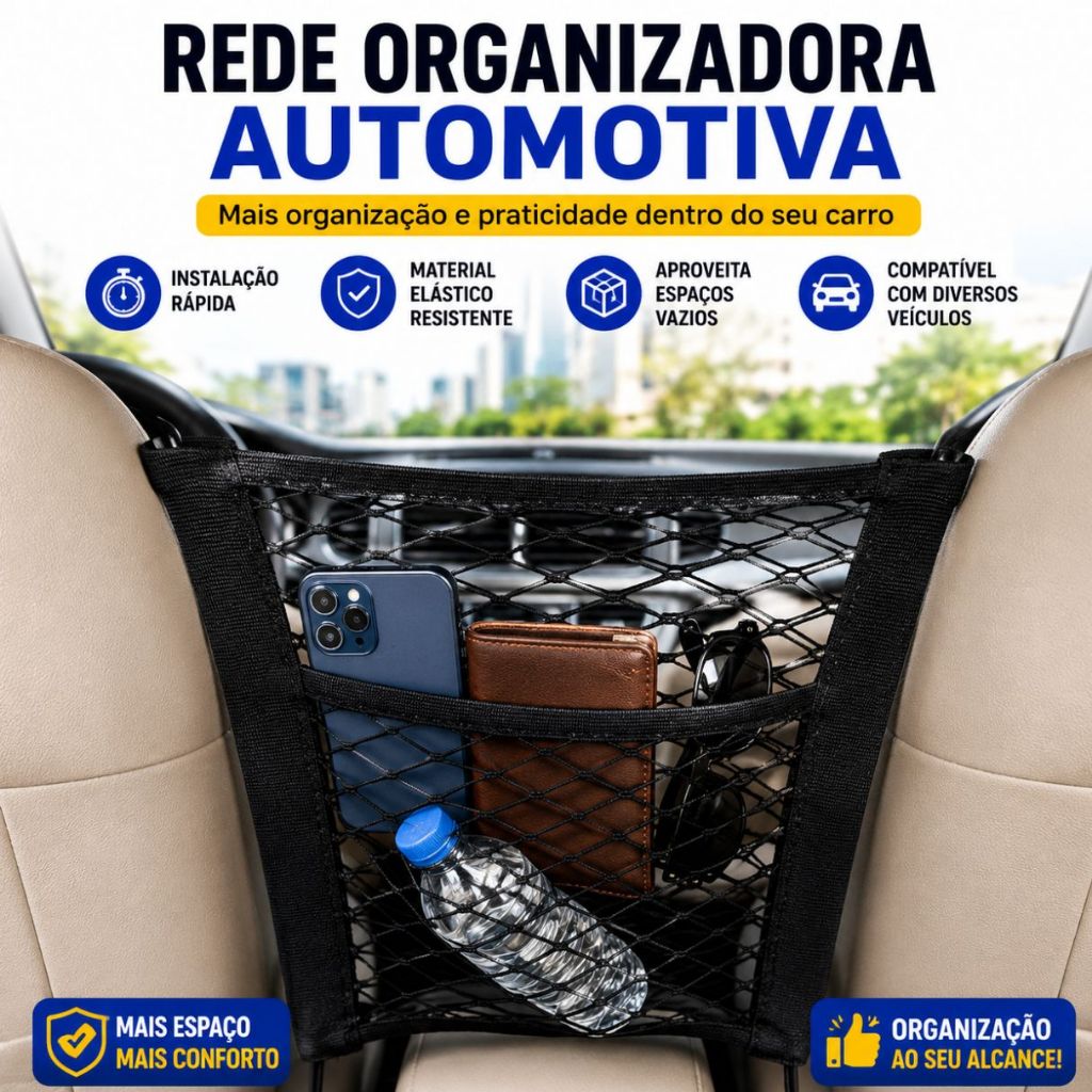 Rede Armazenamento Organizador Porta Treco Organizador Universal Bancos Carro Moto