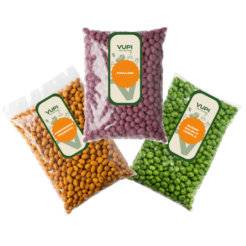 Kit Amendoim Mix de Pimenta - Cebola e Salsa - Praline Doce