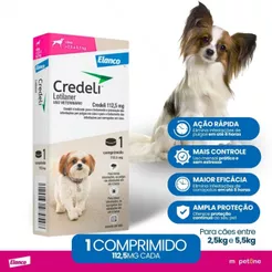 Credeli Elanco 112,5 mg para Cães de 2,5 a 5,5 Kg - 1 Comprimido