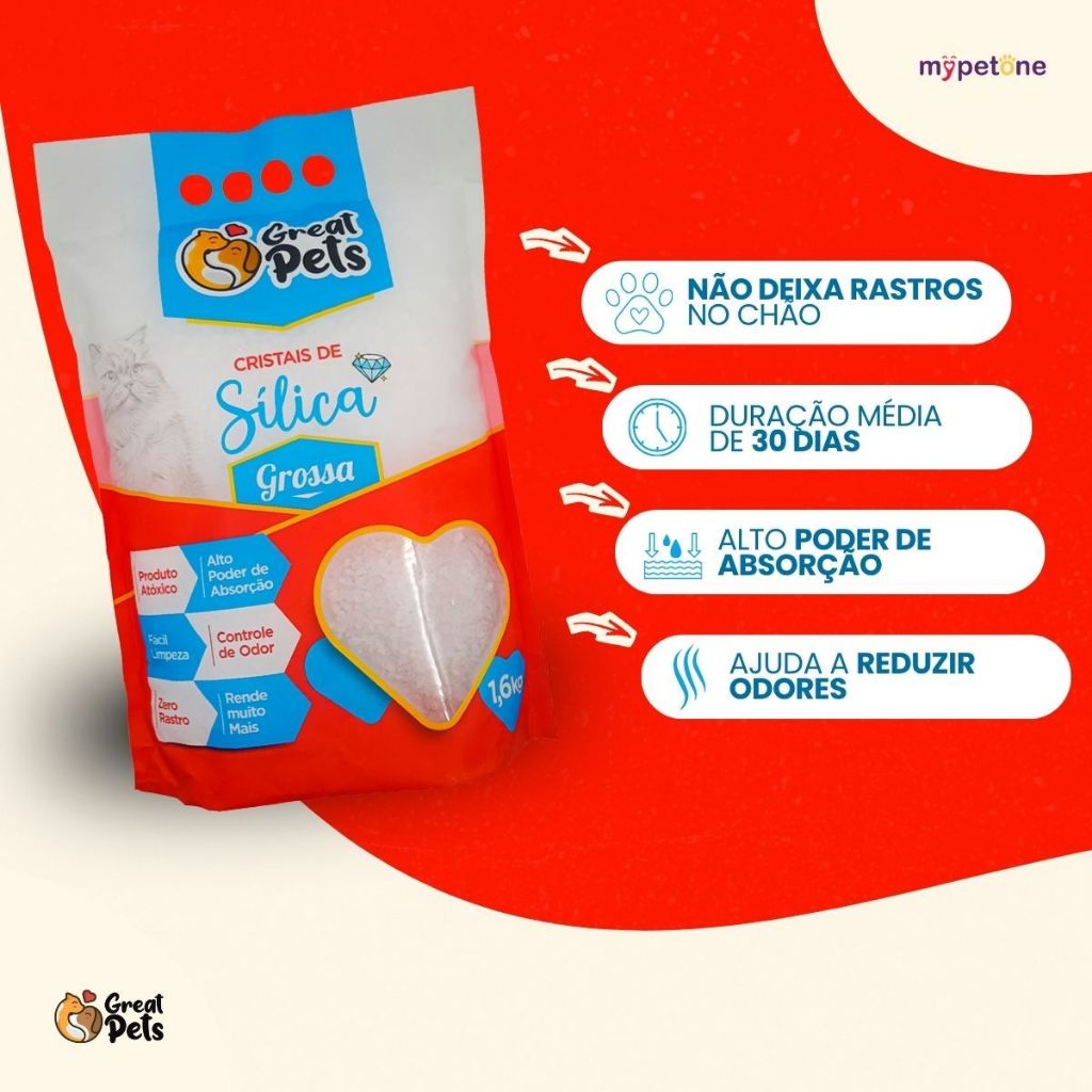 Kit 8 Areia Sílica Grossa Great Pets para Gatos - 1,6 Kg · foto 2