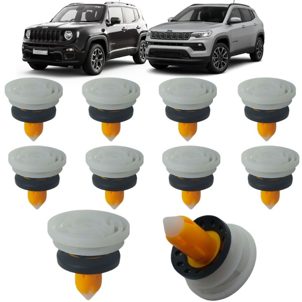 Kit 10 Grampo Presilha Do Forro Porta Para Jeep Compass e Renegade 2015 Até 2021 Todos