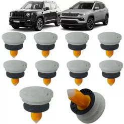 Kit 10 Grampo Presilha Do Forro Porta Para Jeep Compass e Renegade 2015 Até 2021 Todos