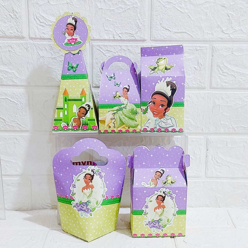 Kit Caixas Personalizadas no tema Princesa Tiana / Princesa e o Sapo Lembrancinhas de Festa /Aniversário /Mimo e Doces