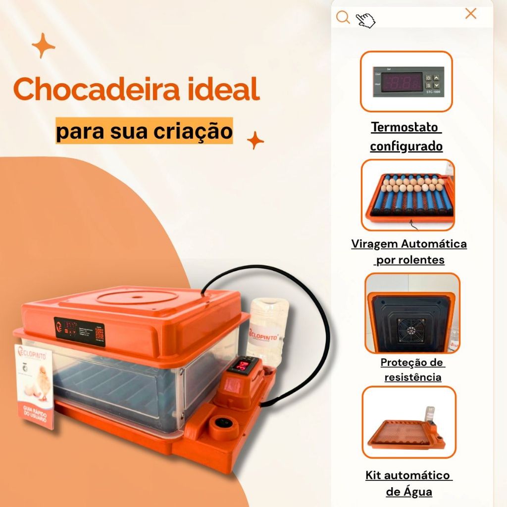 Chocadeira Profissional Eclopinto 25 Ovos Com Viragem Automática