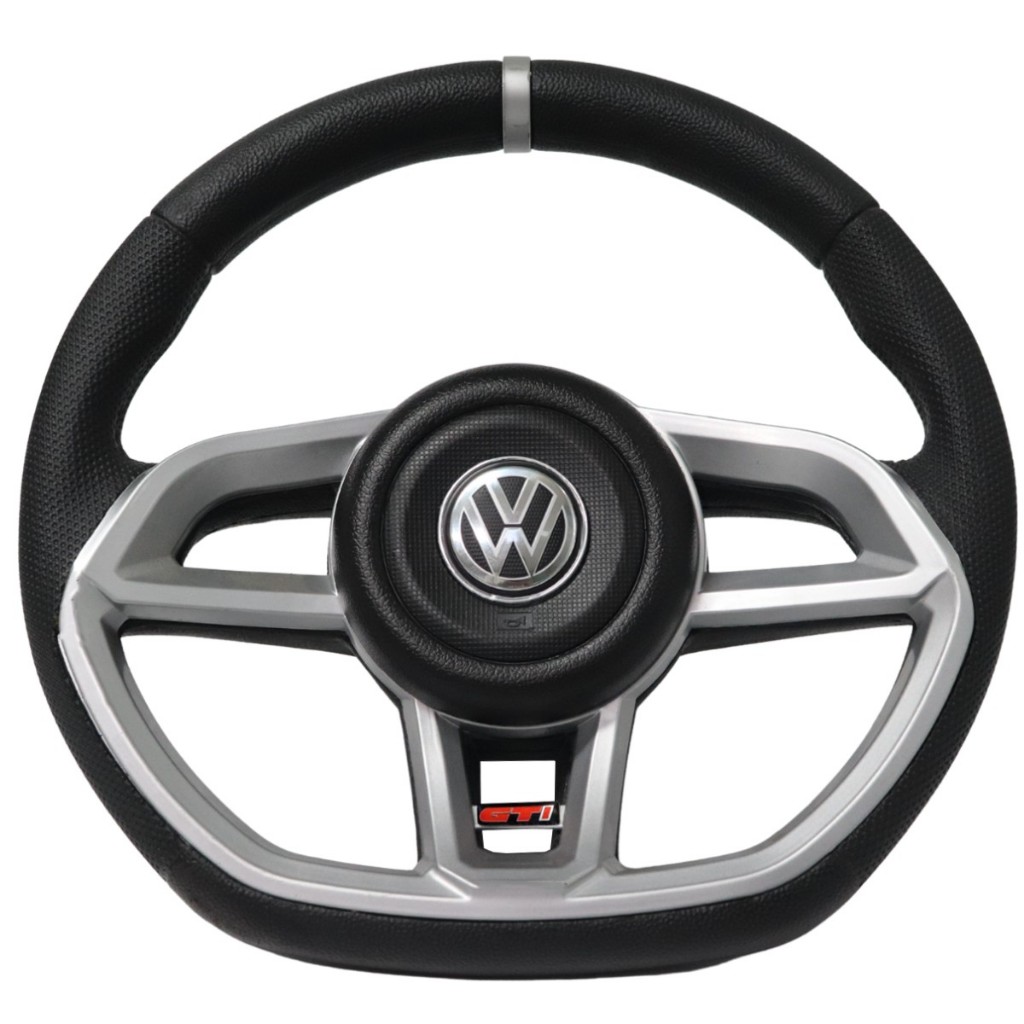 Volante Esportivo Gti Prata Para Fusca Brasília Variant Santana Estria Fina 1977