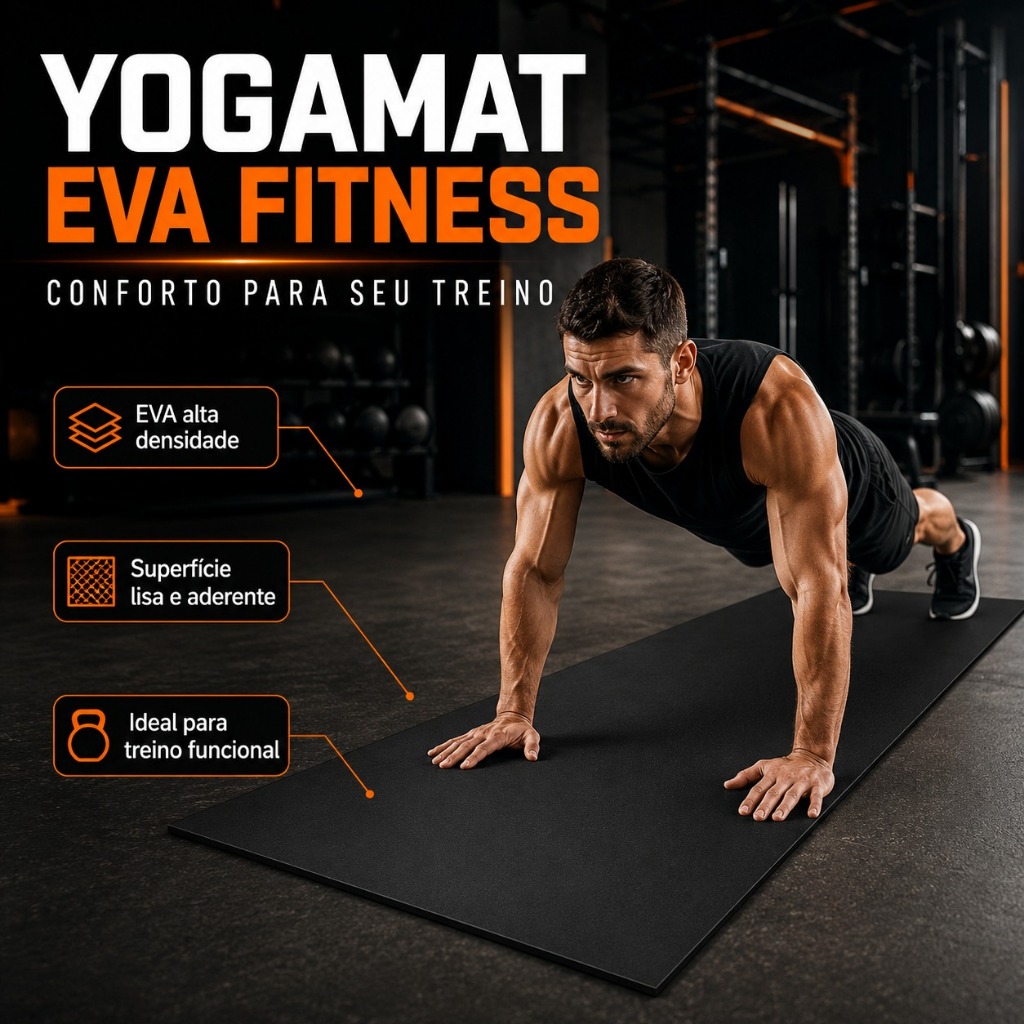 Tapete Yoga Mat Abdominal Exercício Prancha Corda 1,70mx55cmx5mm