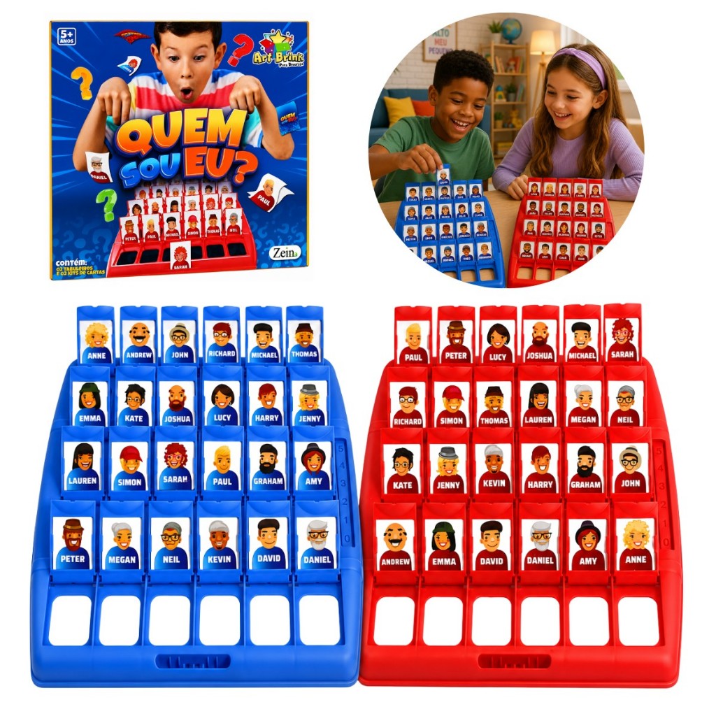 Jogo Tabuleiro Educativo Quem Sou Eu? Cartas De Adivinhar