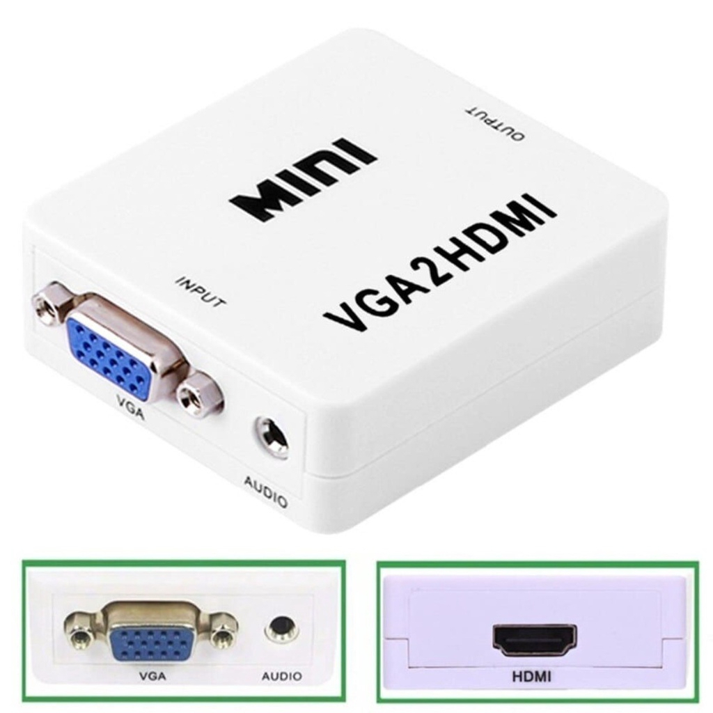 Adaptador De Vídeo Vga Conversor Para Hdmi Com Saída Áudio P2 Monitor Tv
