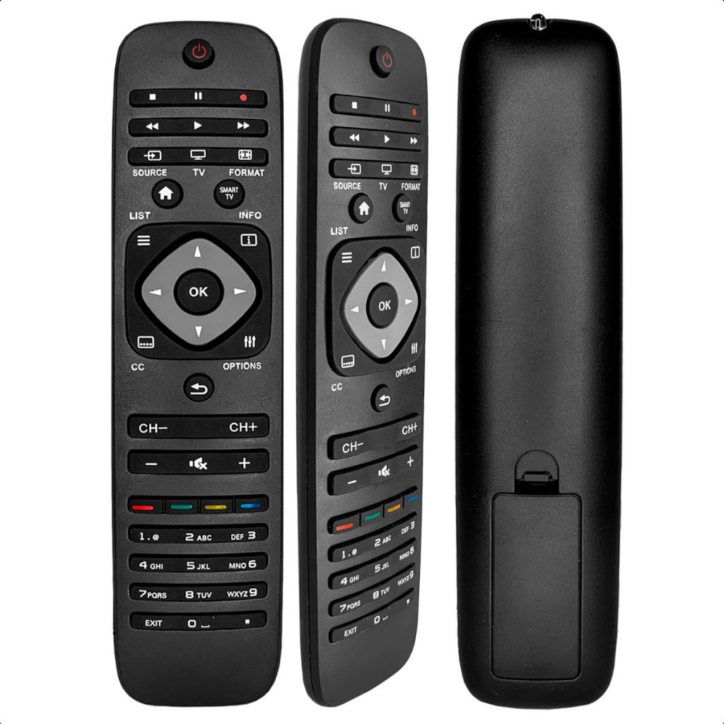 Controle Remoto Compatível TV Philips Smart LCD LED com Pilha