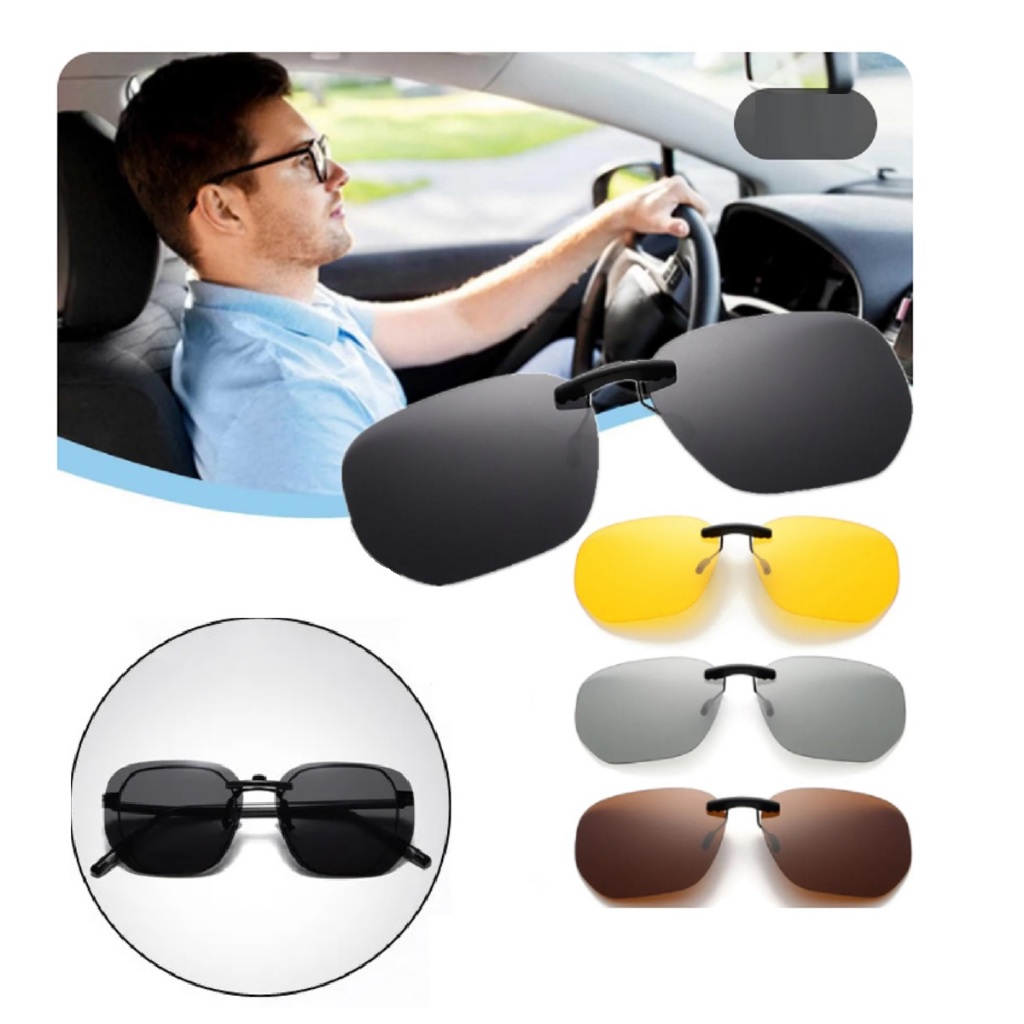 Lentes Sobrepor Para Óculos de Grau Clip On Polarizado Proteção U V Alto