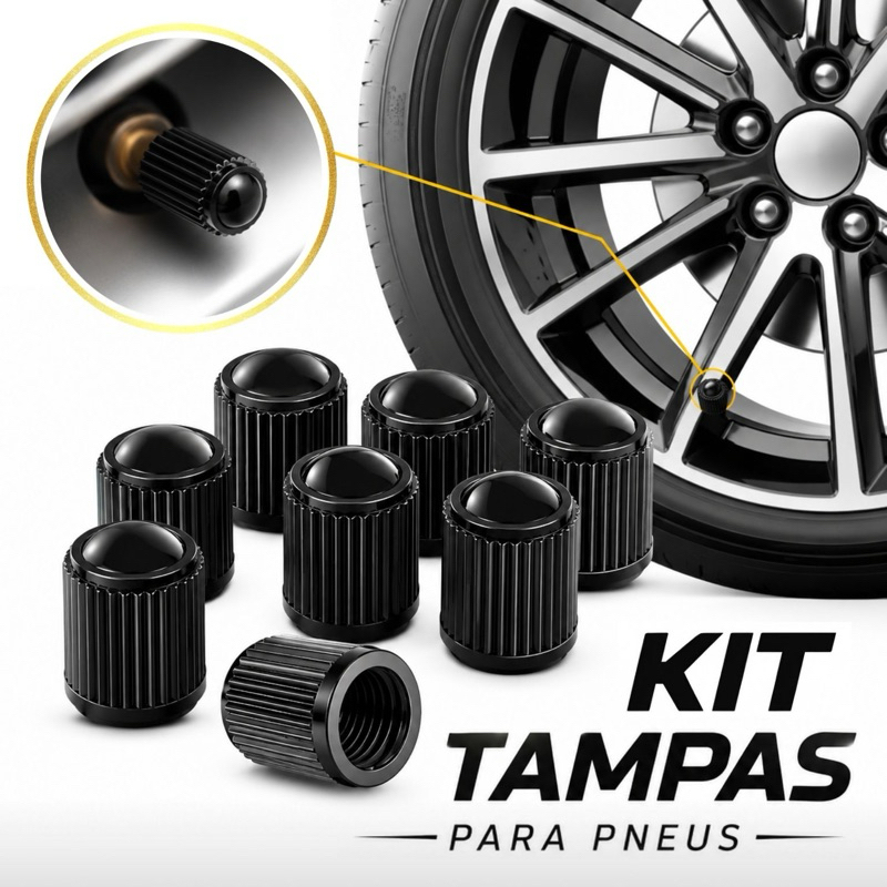 Kit Tampinha Plástica Bico Pneu Carro Moto Bicicleta Caminhão Tampa Válvula Universal
