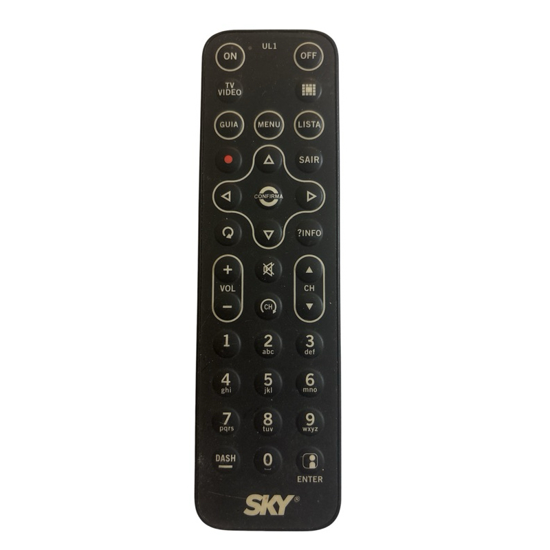 Controle Receptor Sky ul1 Hdtv Plus Zapper Slim Livre Plano Todos + Pilhas