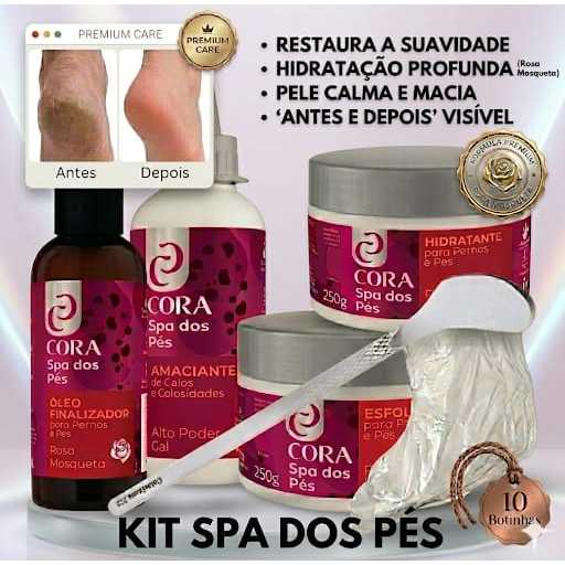 Spa Dos Pés Em Casa: Calox Gel + Lixapéx, Pémax Rosa Mosqueta +Óleo Finalizador  + Espátula 222