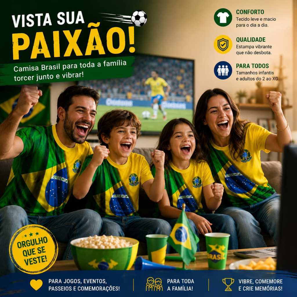 Camisa Camiseta Blusa Feminina Seleção Brasil Copa Do Mundo Hexa Unissex 2026