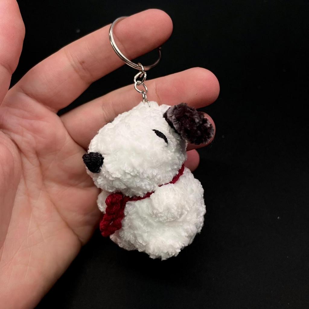 Chaveiro Snoopy Amigurumi Crochê Mini | Pelúcia Fofinho Personagem Desenho Peanuts | Feito à Mão