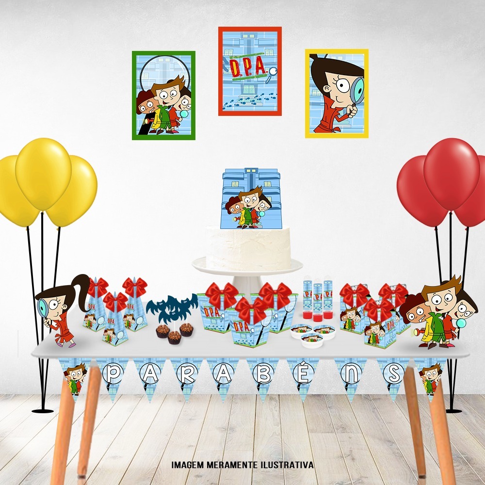 KIT FESTA DPA DETETIVE DO PRÉDIO AZUL PERSONALIZADO SÓ UM BOLINHO|MÊSVERSÁRIO ANIVERSÁRIO|100 ITENS|LEMBRANCINHA