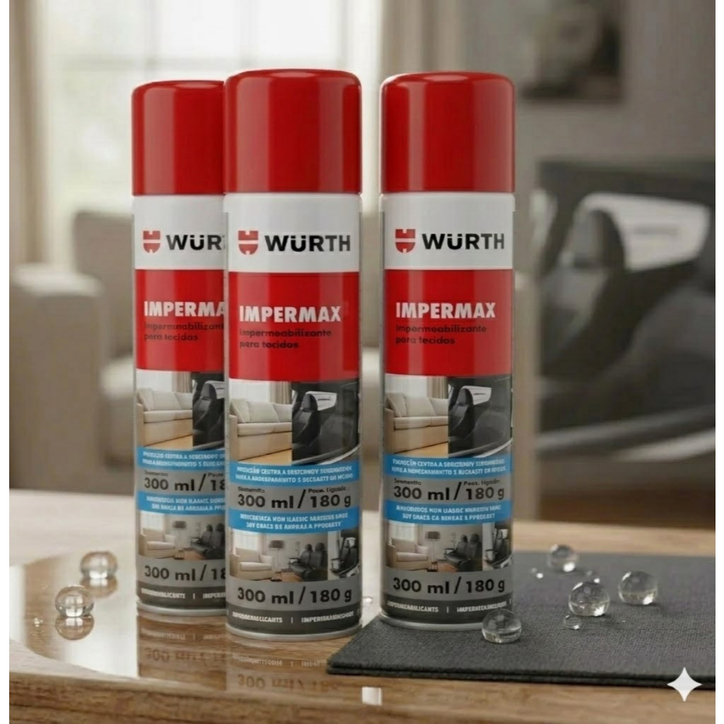 kit 3 Impermeabilizante de Tecidos 300ml - Tênis, Sofá e Artesanato Impermax Wurth