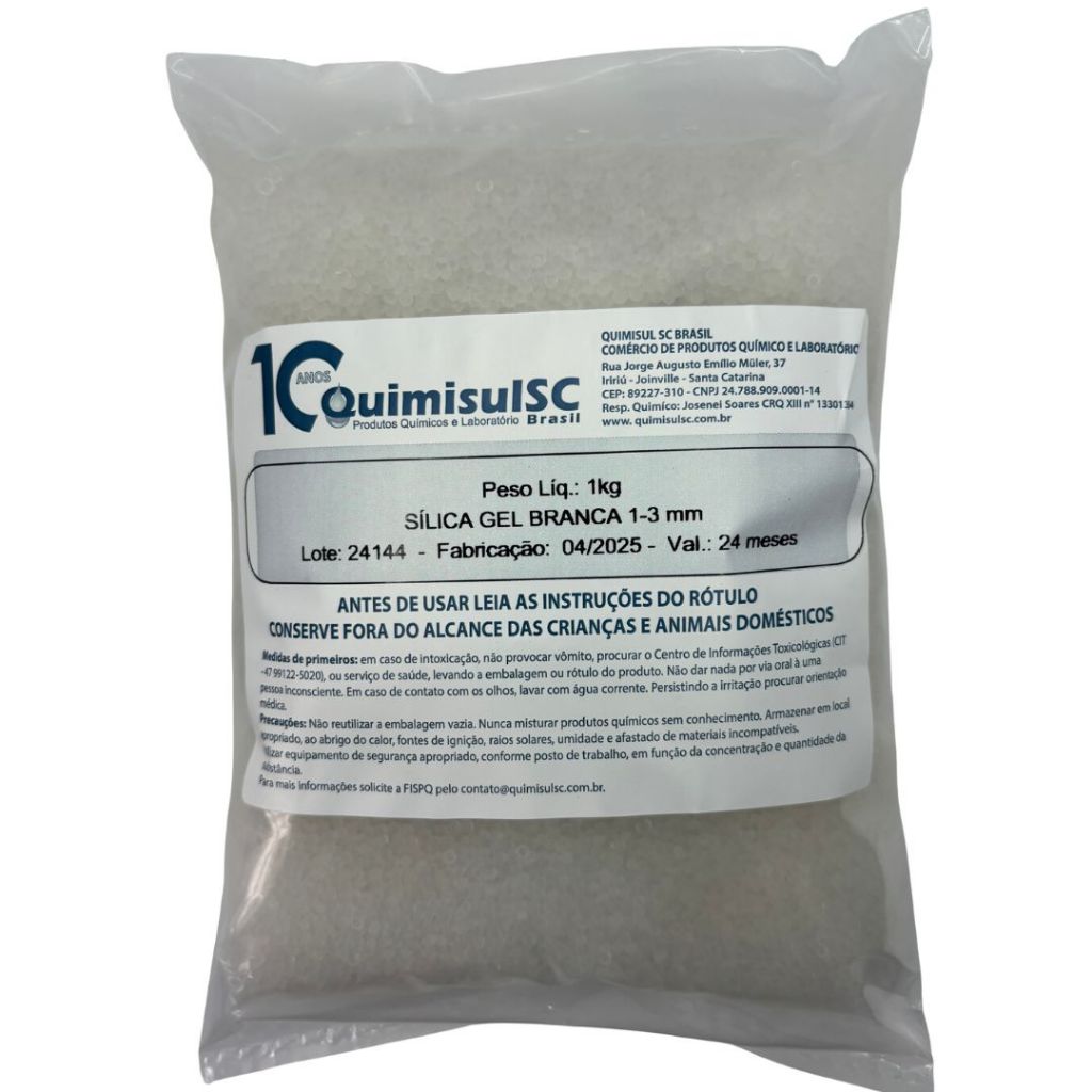 Sílica Gel Branca 1-3 mm 1 kg