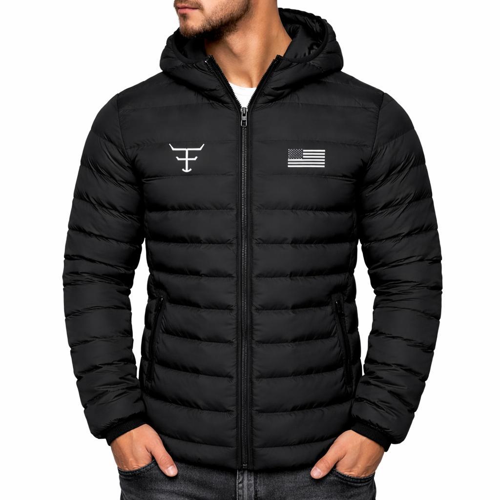 Jaqueta Bobojaco Puffer Masculina  Adulto e Infantil Com Capuz Removível Corta Vento