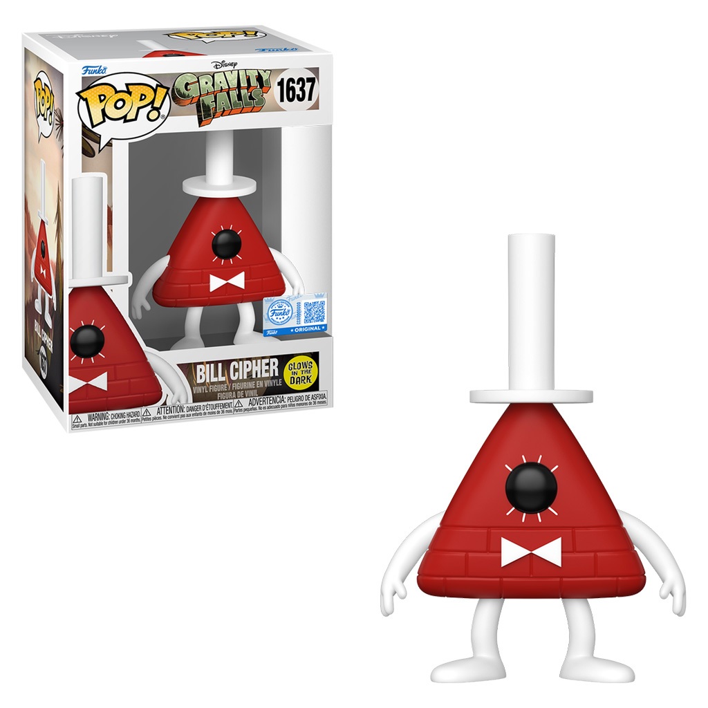 FUNKO POP DISNEY GRAVITY FALLS EXCLUSIVE - BILL CIPHER 1637 (GLOWS IN THE DARK) NOVO ORIGINAL