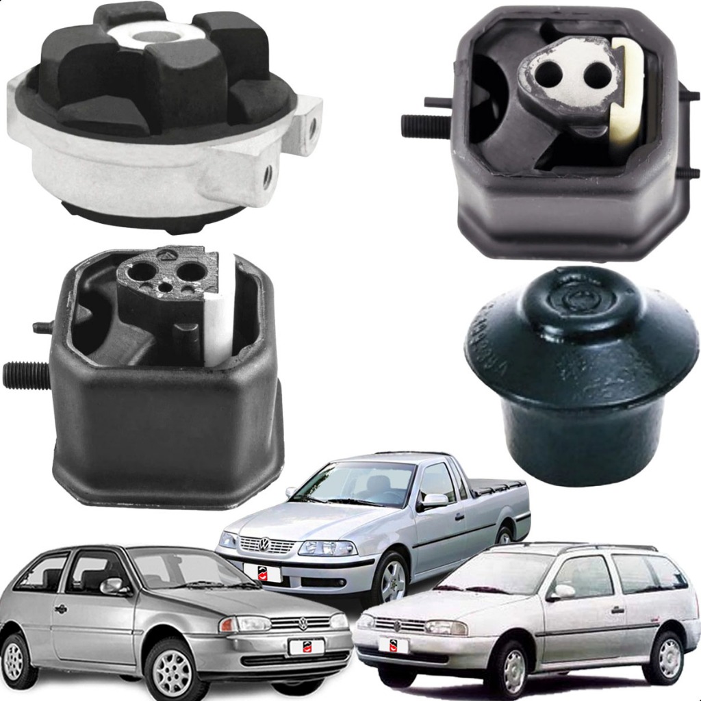 Kit 4 Coxim Calço Motor Cambio Gol Parati Mi At 1.0 G2 G3 G4