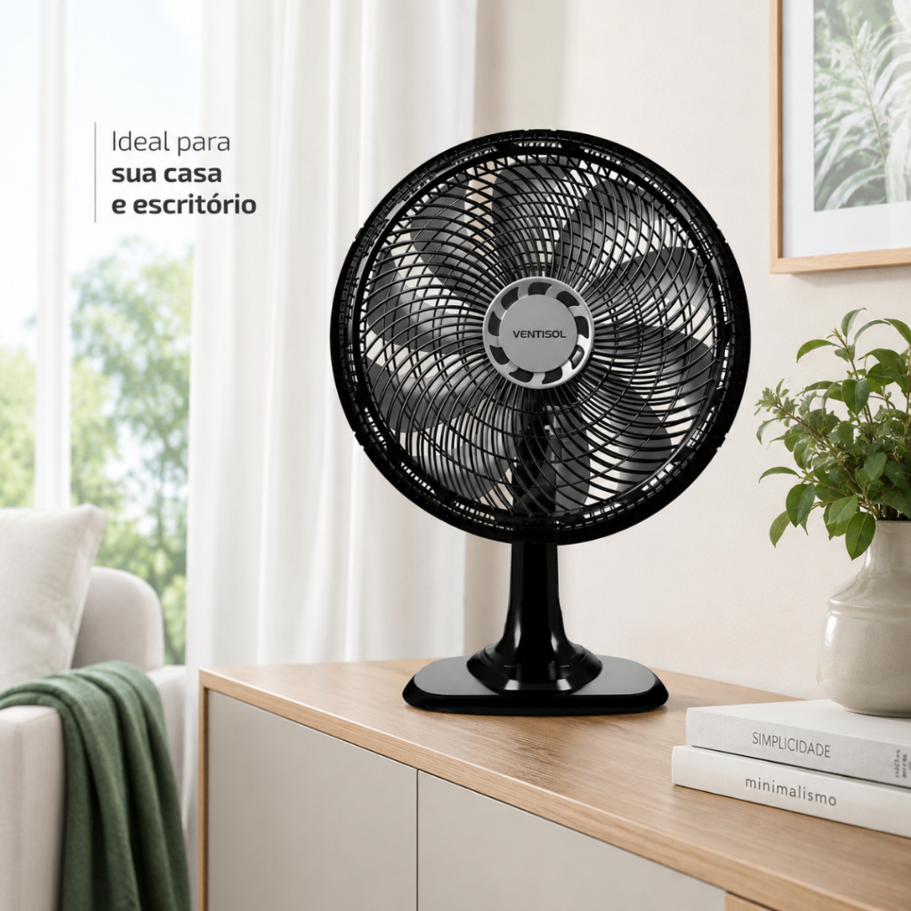 Ventilador de Mesa Ventisol Turbo 10 Pás 40cm Original Ultra Potente Silencioso Econômico 127V/220V