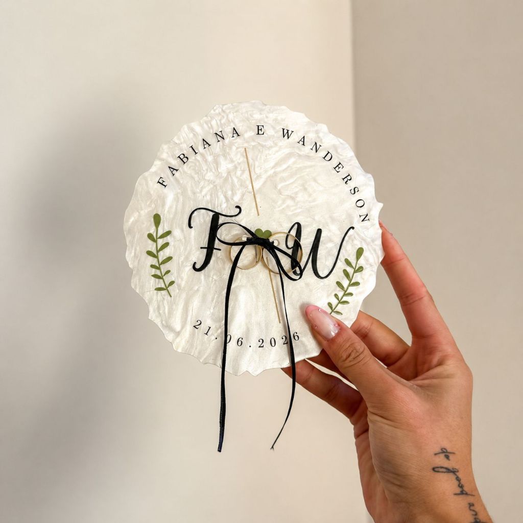 Porta Aliança personalizado acrílico casamento noiva aliança