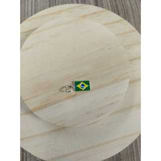Pingente Bandeira do Brasil em Prata 925