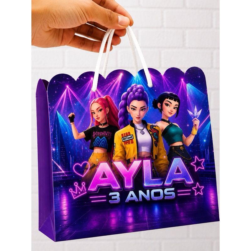 Sacolinha G Guerreira do k pop Personalizados /Lembrancinha de Festa /Aniversário