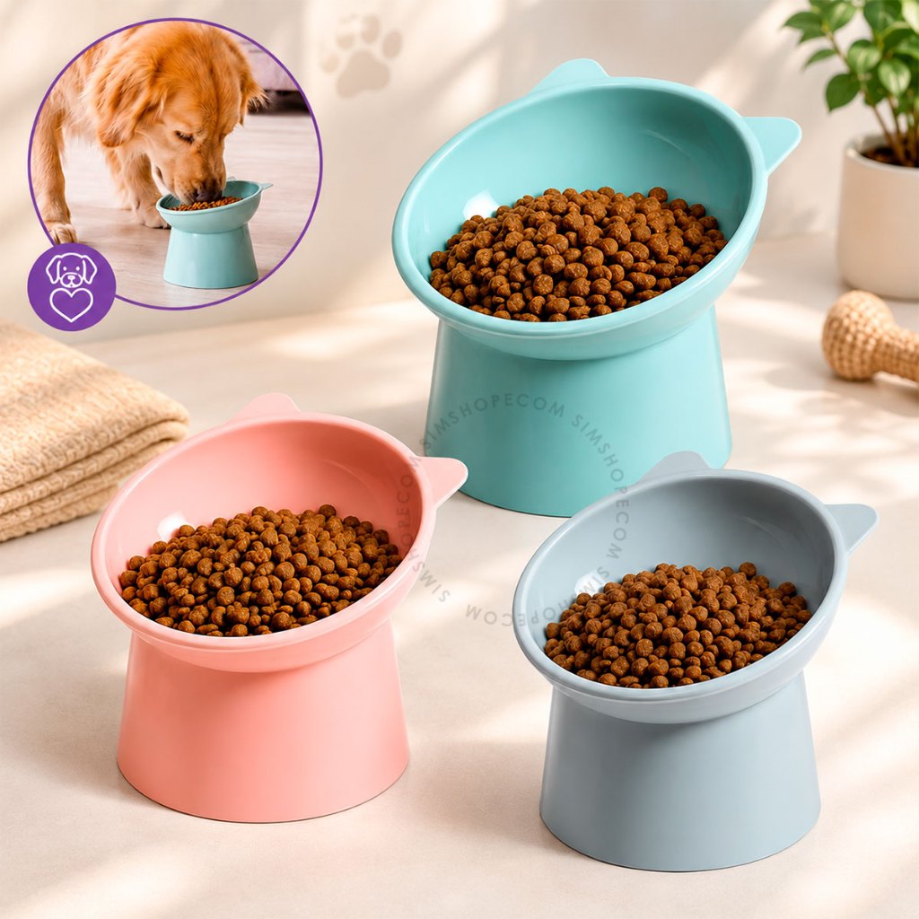 Comedouro Bebedouro 1 2 ou 3 Elevado Anti Engasgo Pet Gato Cachorro Kit e Unidade
