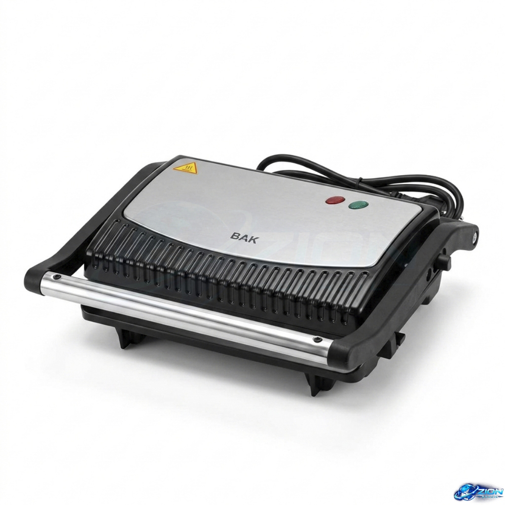 Sanduicheira Grill BAK 750W Chapa Frizada Antiaderente Inox Luz Indicadora Lanche Quente 110V Prensa
