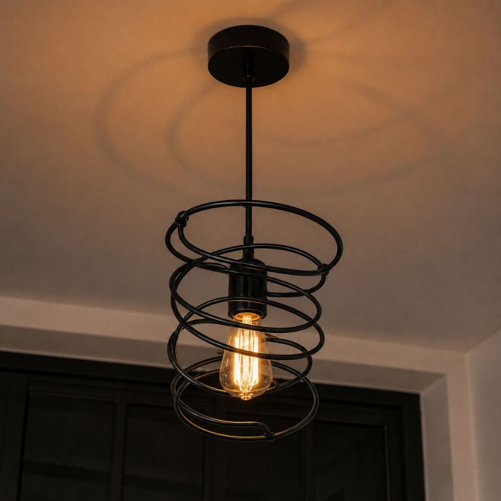 Pendente Argola Rose Gold Com Fio Lustre Moderno E27 Decoração Sala Cozinha