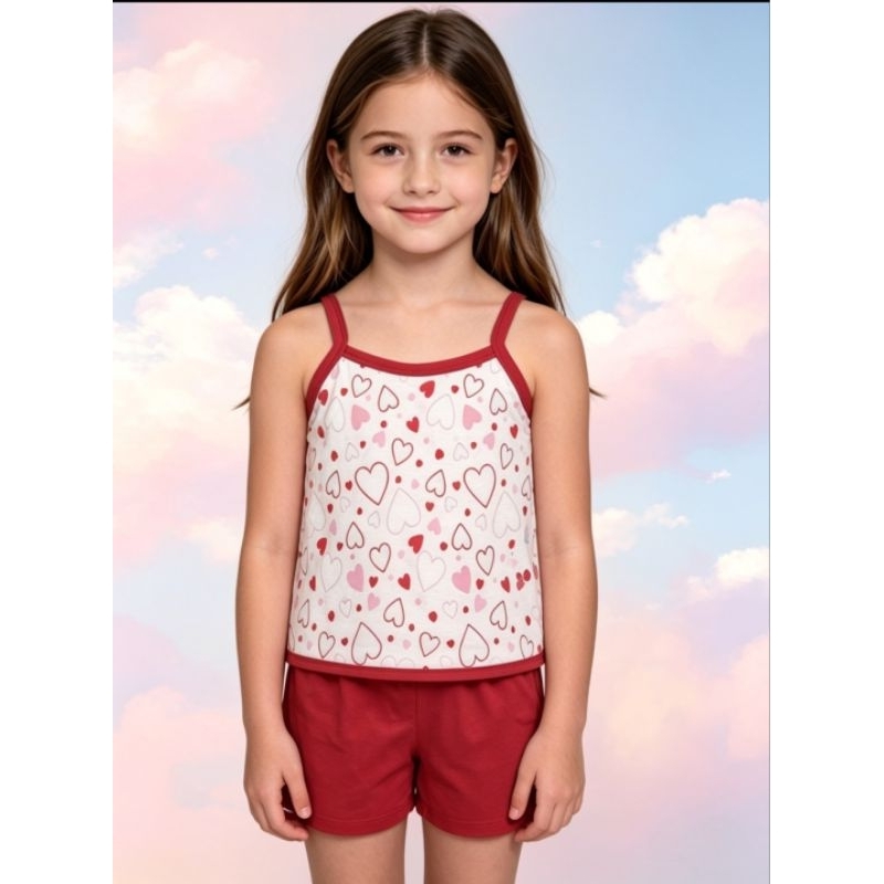 Pijama infantil menina Baby Doll de algodão estampado