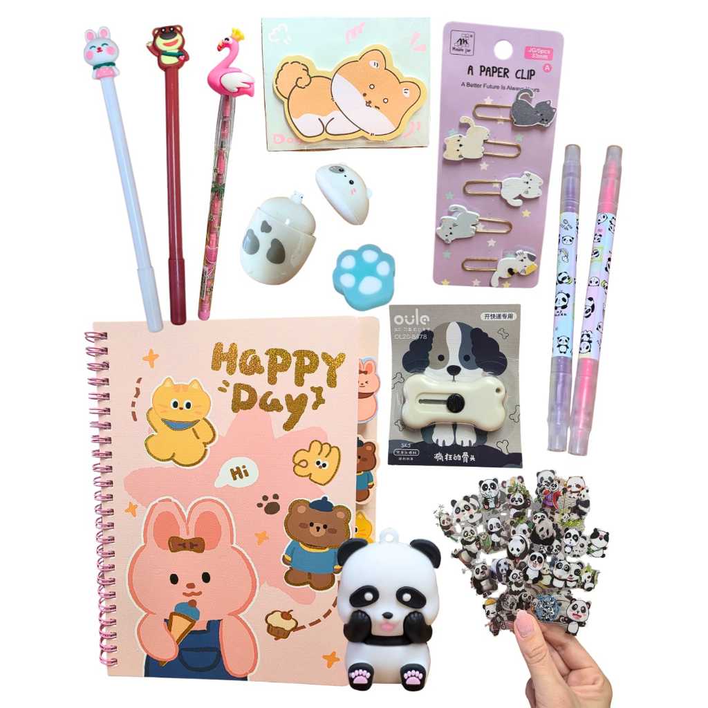 🐾 Kit Papelaria de Bichinhos Super Fofo | Presente Perfeito para Quem Ama Papelaria Kawaii