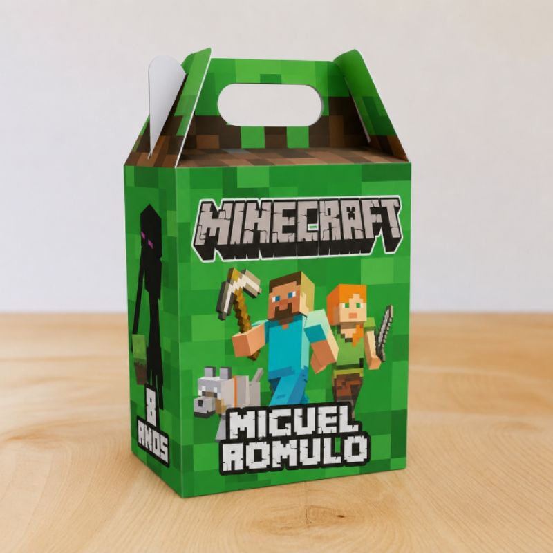 Caixa Maletinha Personalizadas Minecraft  / Lembrancinha / Festa Infantil / Aniversário