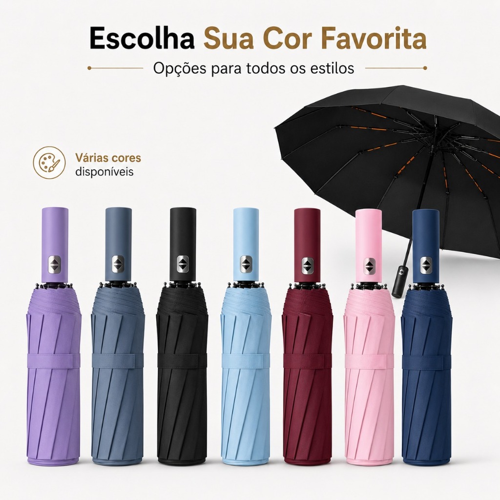Guarda Chuva Dobrável Totalmente Automático Compacto Premium