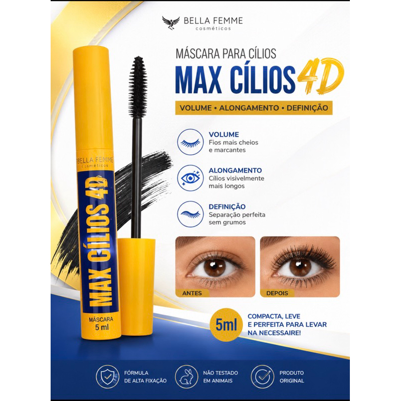 Máscara de Cìlios 4D Max Bella Femme 5ml
