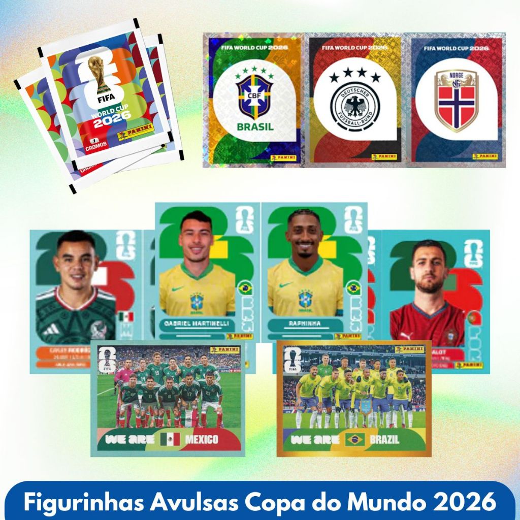 Figurinhas Copa Do Mundo 2026 Original Panini Avulsas Fifa Coleção Jogo Cartas Jogadores Futebol